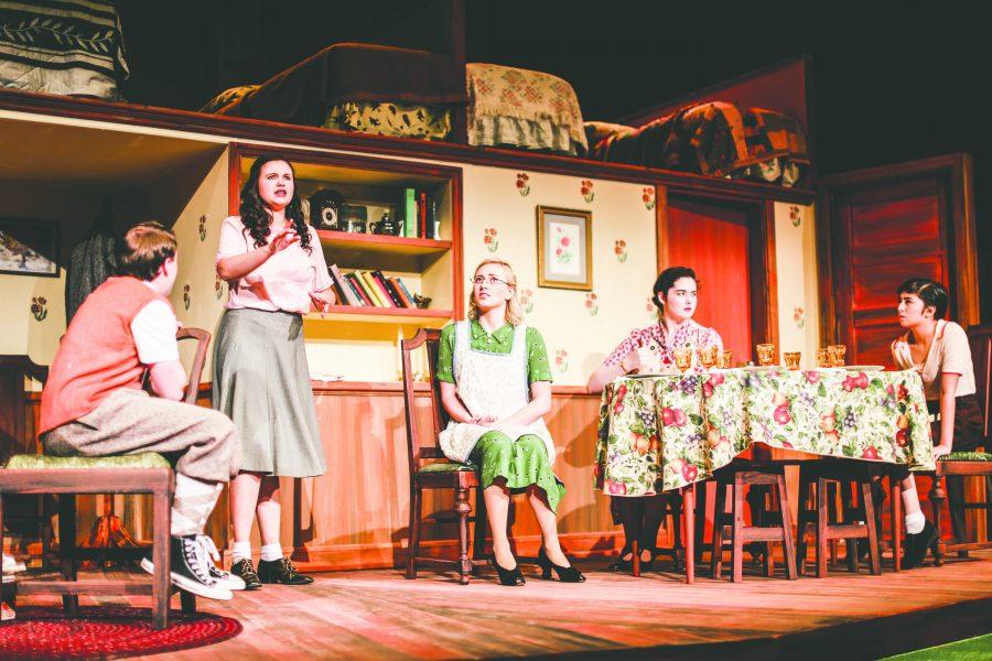 Nora Morton (Camaria Metz) maps out her dancing dreams while her mother Nora, aunt Kate, and cousin
Eugene listen closely.