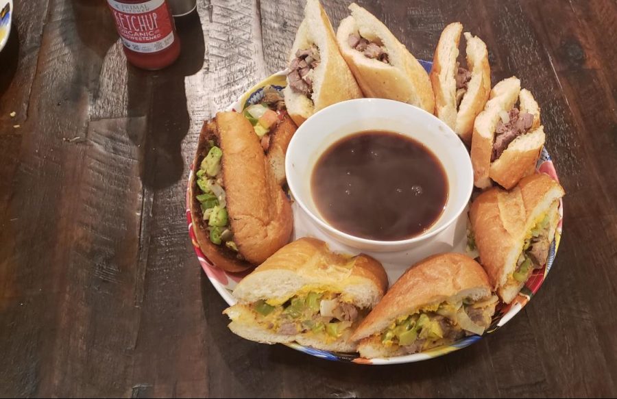 Steak sandwich variety plate that includes tortas, French dips and philly cheese steak sandwiches
