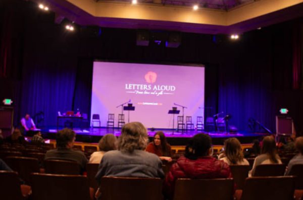 The “Letters Aloud” event before it began. Audience sit in their seats as they wait for the show to commence.