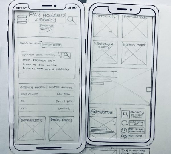 A paper prototype developed by one of UI/UX Design Cafe Club’s current members. (UI/UX Design Cafe Club)