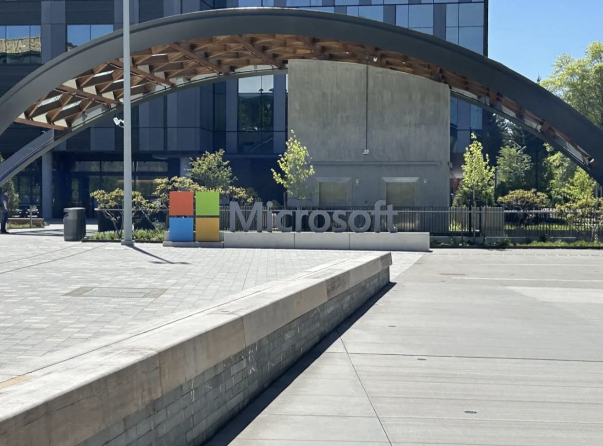 Exterior view of the Microsoft office.