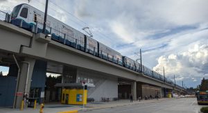 Side view of the Shoreline South/148th light rail. 