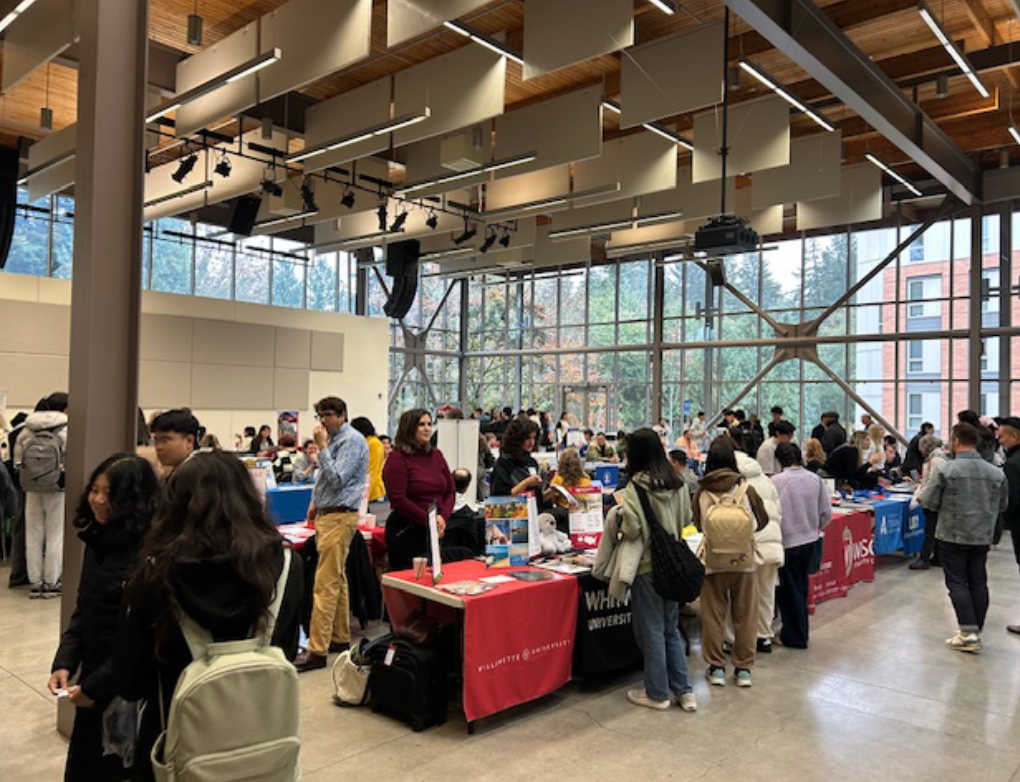 The international student transfer fair taking place at the PUB 9000 Building.