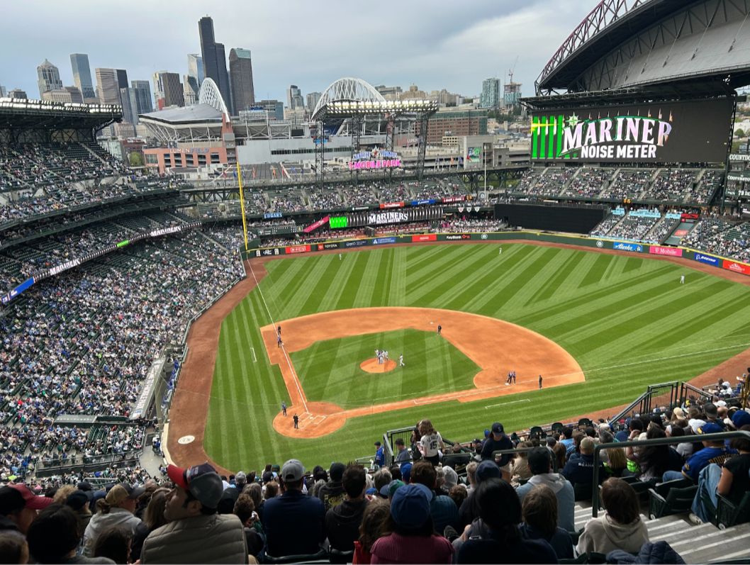 Picture of the entire T- Mobile Park. Seattle Mariners vs Toronto Blue Jays baseball game.
