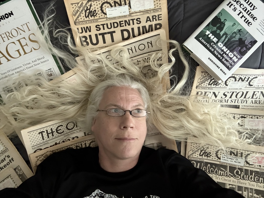 The author abed a pile of historical artifacts from her misspent youth. Johanna Wilder was technical co-founder of The Onion in 1988, with Tim Keck, Chris Johnson, Scott Dikkers, Pete Heise, and a cast of thousands.